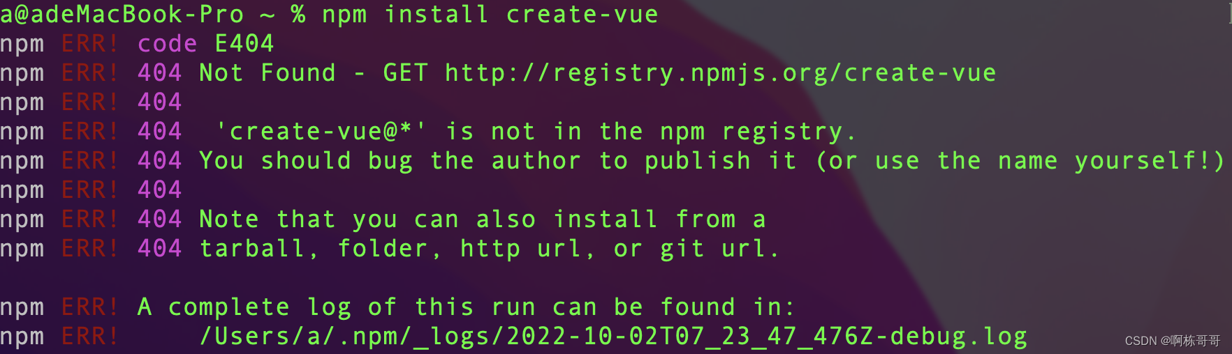 npm install 404问题