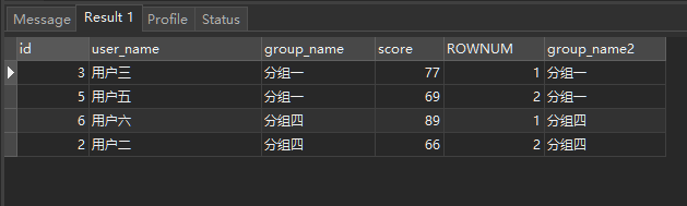 MySQL实现分组排序