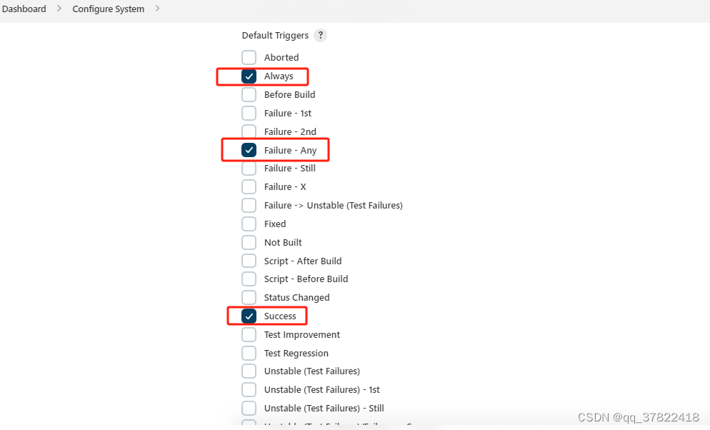 jenkins 发送邮件，输出日志报 No emails were triggered错误CSDN博客