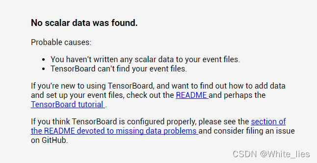 Tensorboard 无法打开网页 /不显示数据 / 命令行报错等解决办法集合