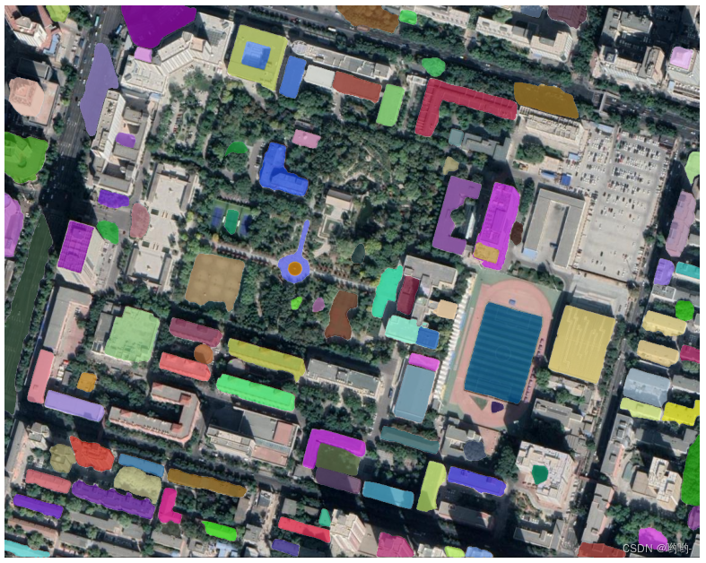 Default parameter segmentation results