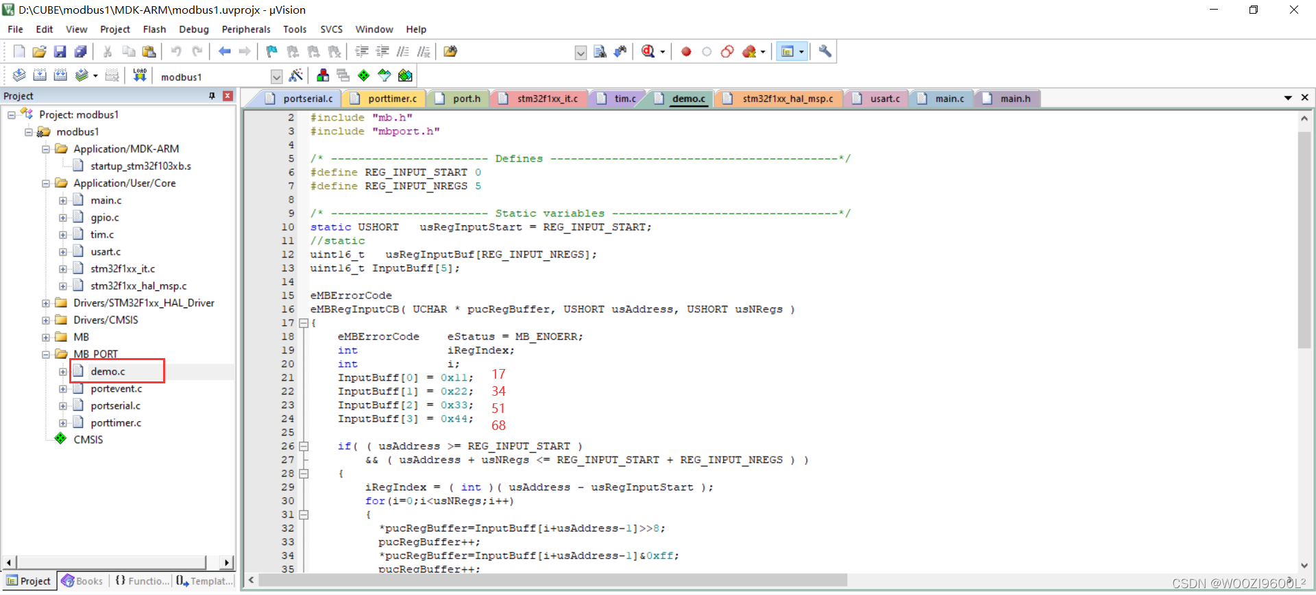 STM32F103移植freeModebusRTU(HAL)