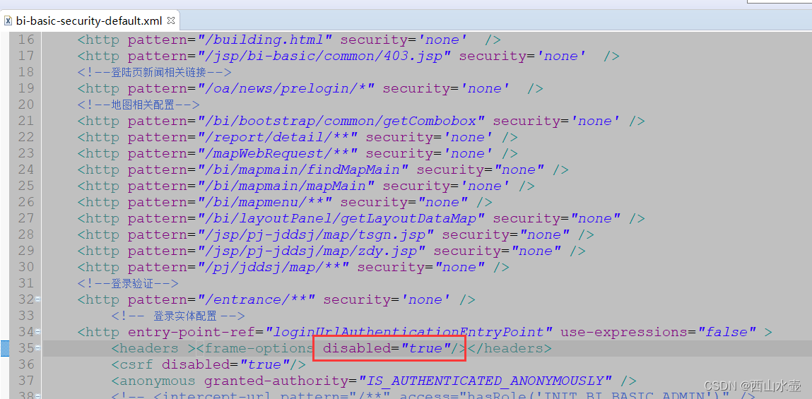 关于SpingBoot项目出现in a frame because it set ‘XFrameOptions‘ to