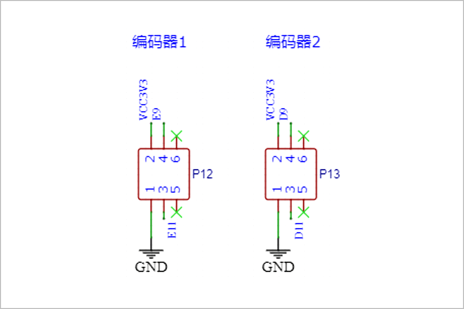 ▲ 图3.6.1 编码器接口电路