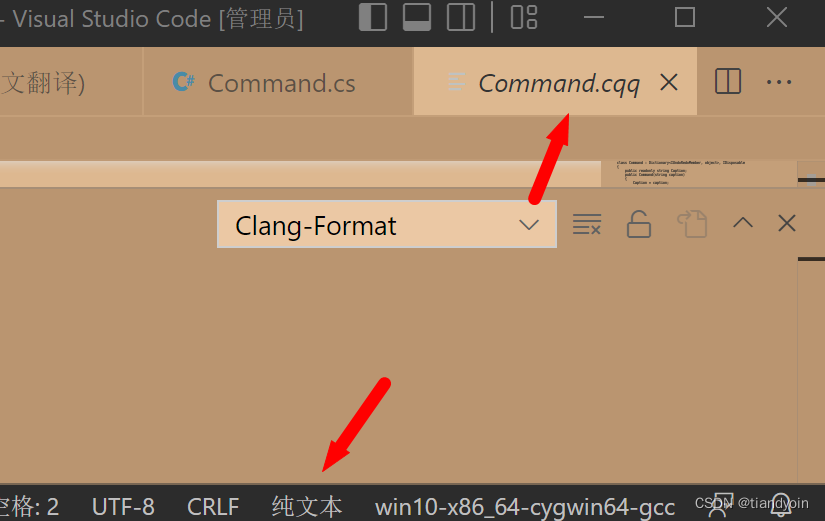 command.cs 改名成  command.cqq