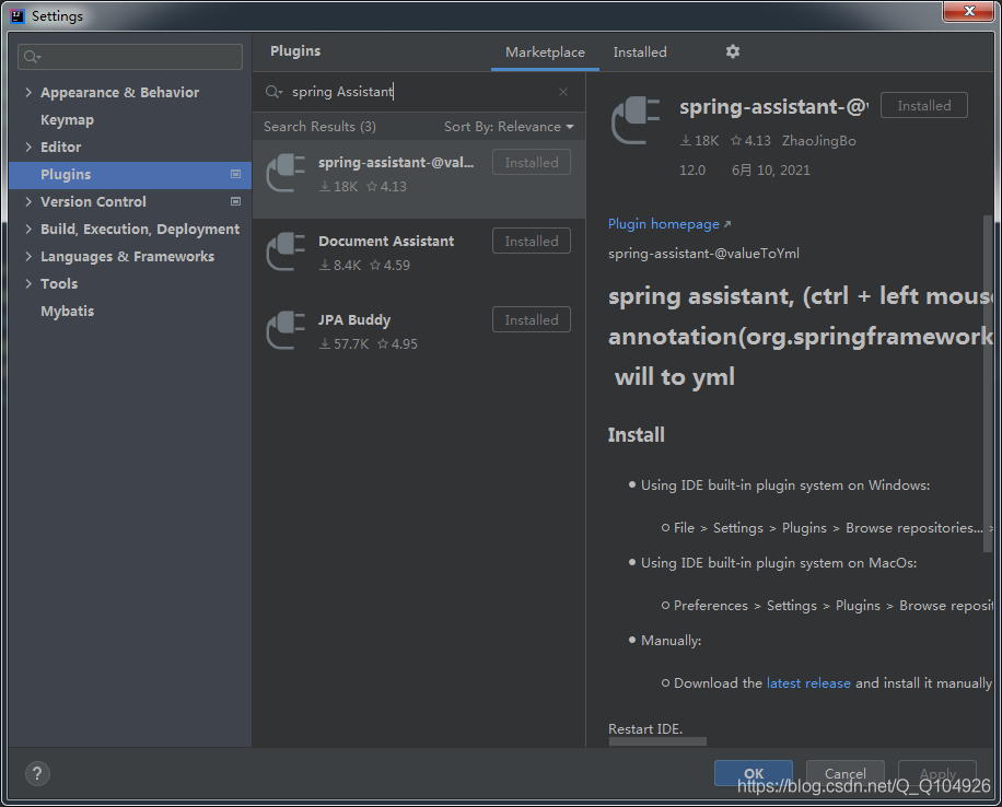 解决Intellij社区版无法安装spring Initializr、Spring Assistant问题。_plugins不能下载 ...