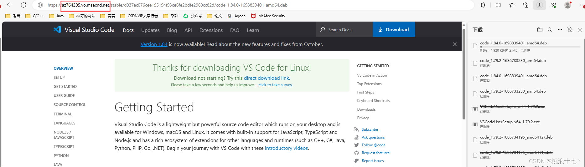 下载安装各种版本的Vscode以及解决VScode官网下载慢的问题
