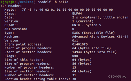 hello的ELF头