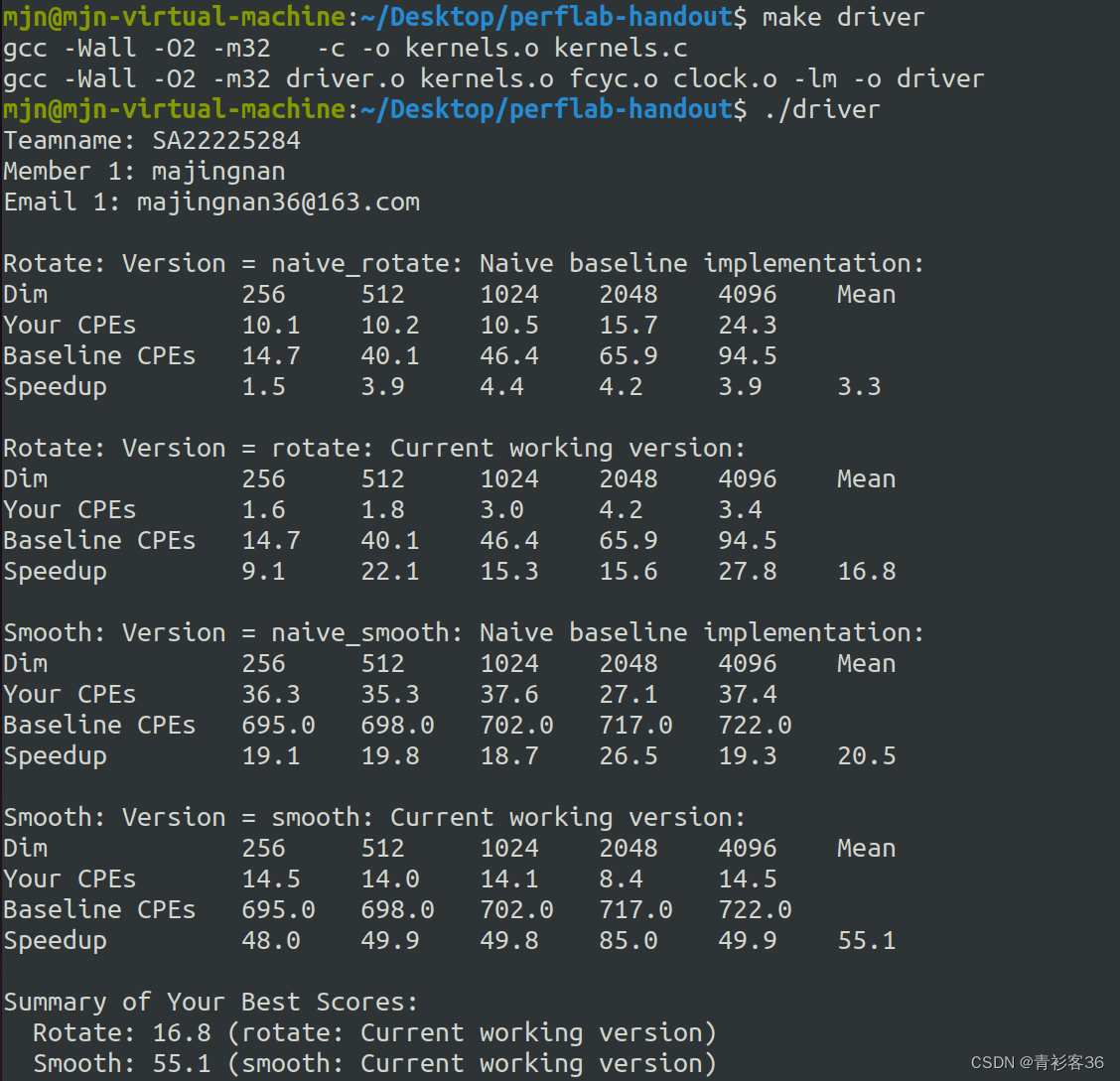 CSAPP Lab4- PerfLab