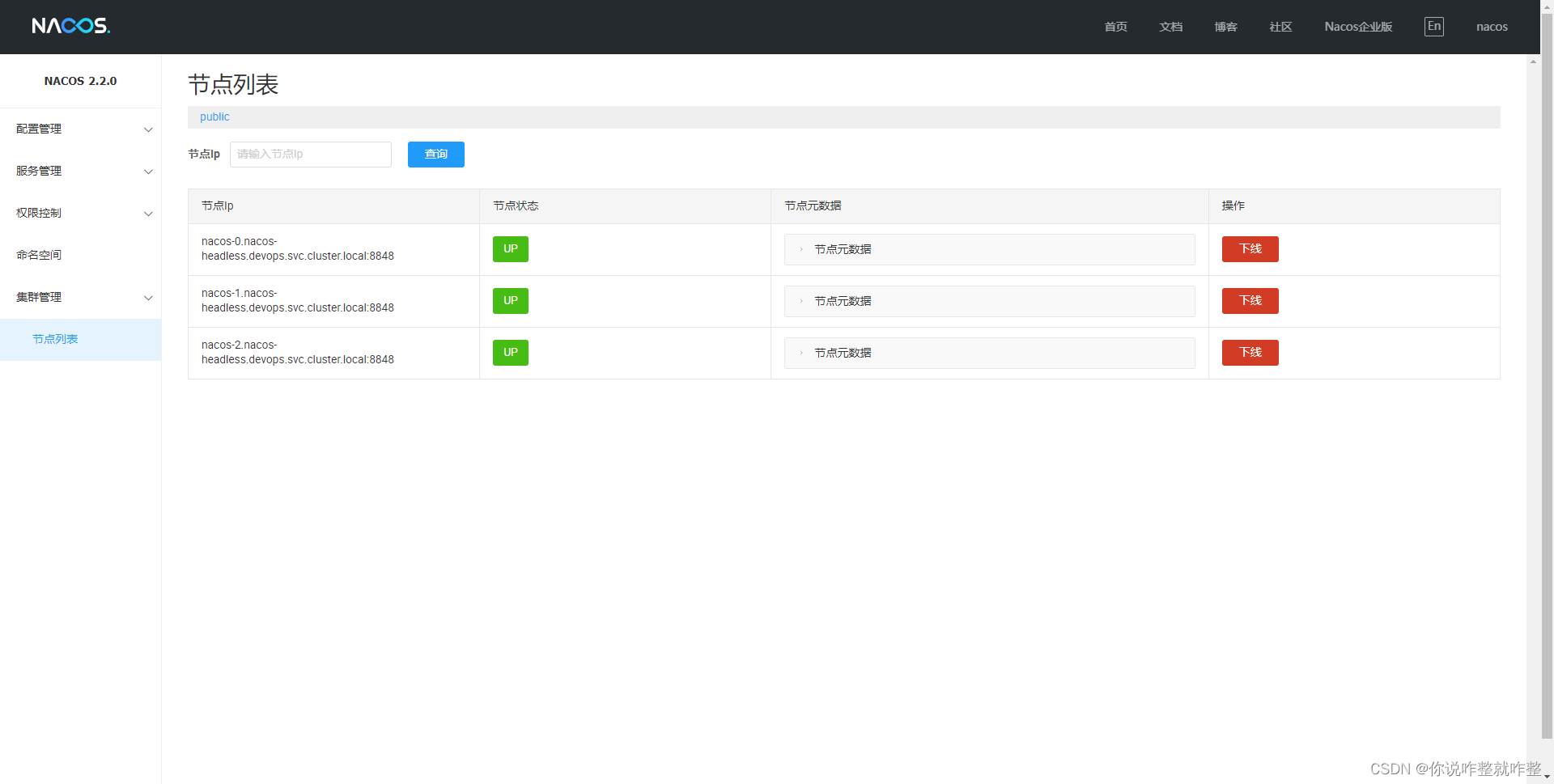 Kubernetes部署Nacos集群