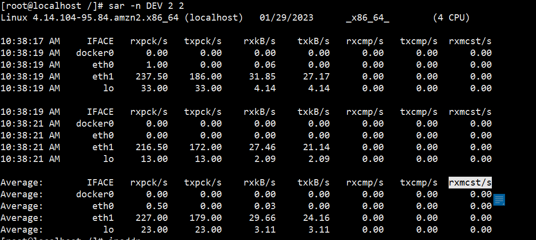 vmstat、free、df、iostat、sar