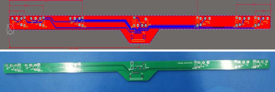 ▲ 图2.20 电感安装板的PCB与实物