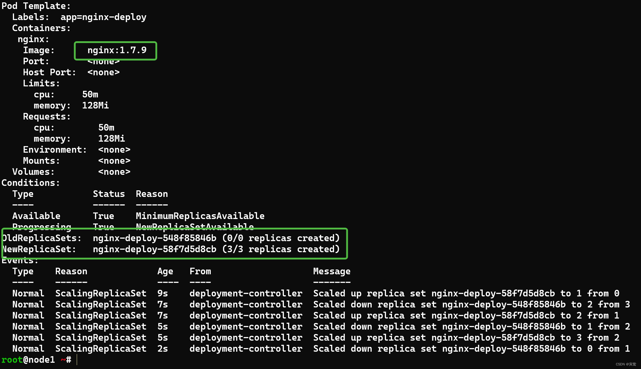 k8s replicaSet，deployment 学习笔记