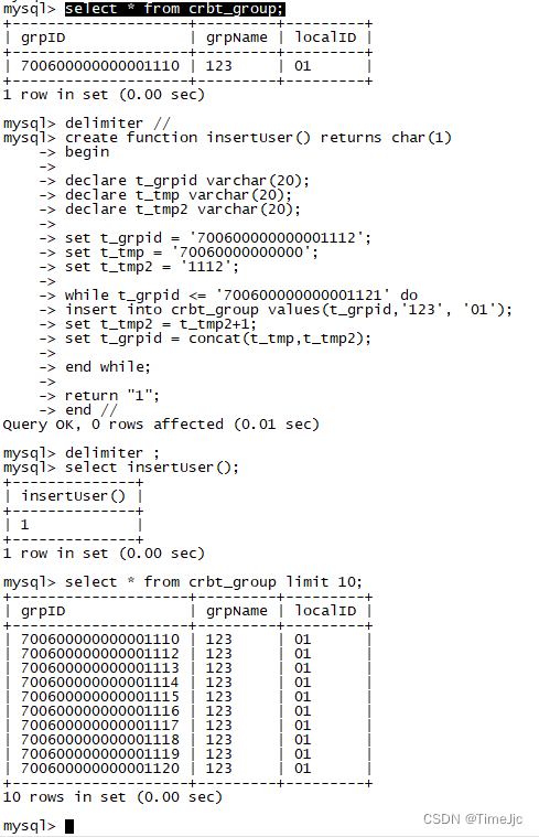 函数批量插入报错ERROR 1062 (23000): Duplicate entry ‘x‘ for key ‘y.PRIMARY‘