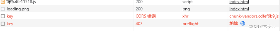 CROS错误 403 preflight 预检