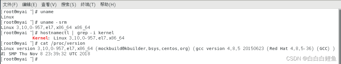 linux 内核版本和发行版本
