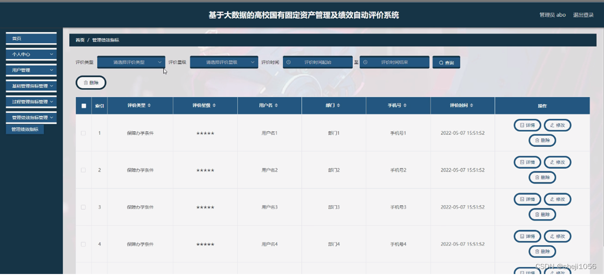 [附源码]Nodejs计算机毕业设计基于大数据的高校国有固定资产管理及绩效自动评价系统Express(程序+LW)