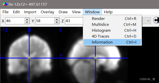 选择：Window--Information