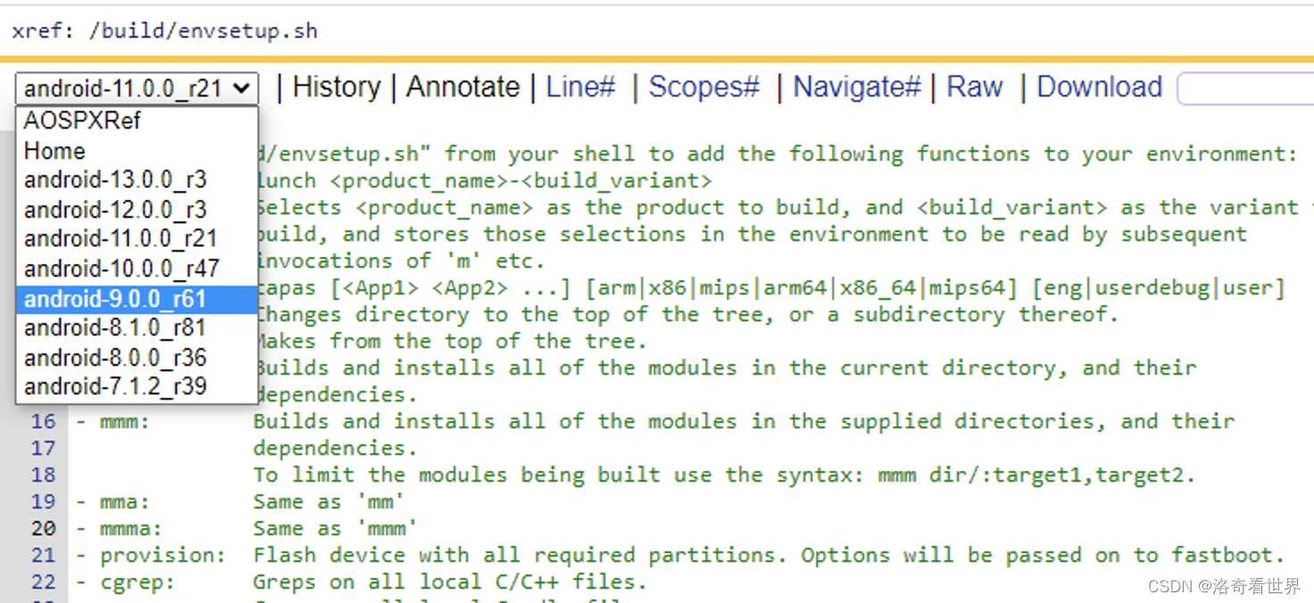 dropdown toggle in opengrok project