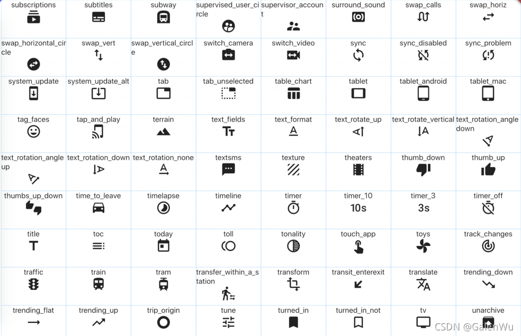 Flutter Icons 内置图标库,全套Material图标_flutter icons图标有哪些-CSDN博客