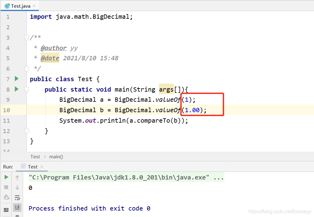 Java Bigdecimal Compareto Int