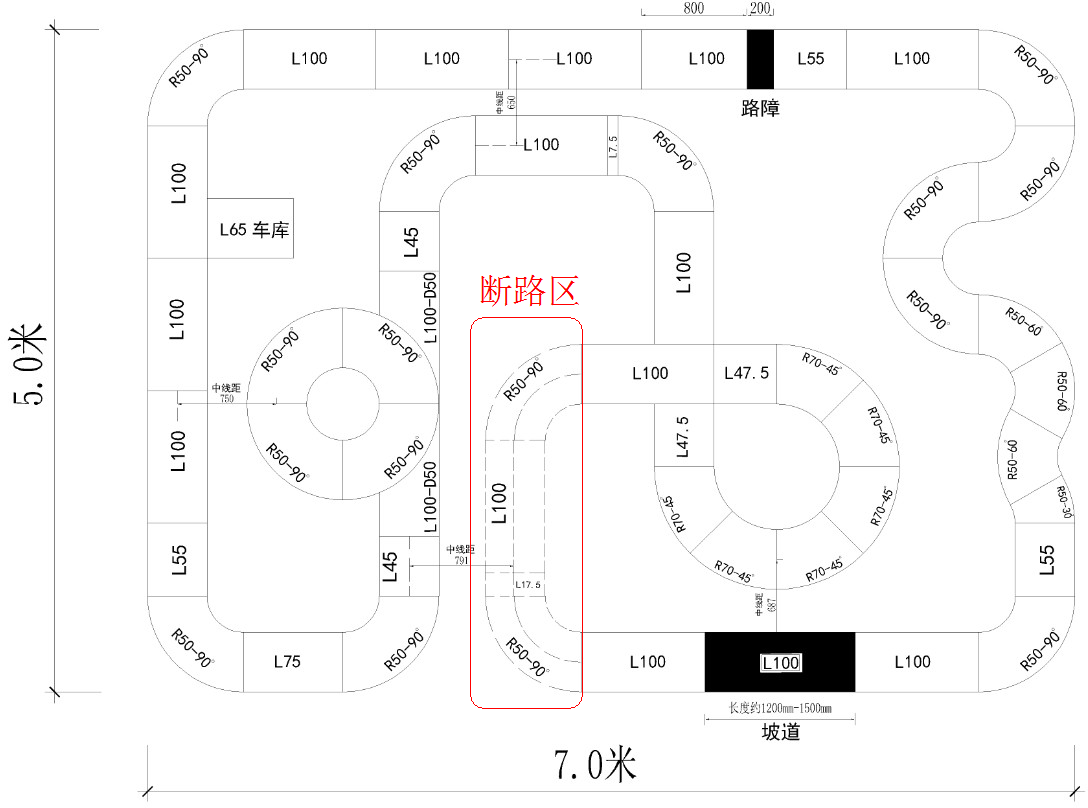 ▲ 图3.1.1 第一种预赛赛道图纸