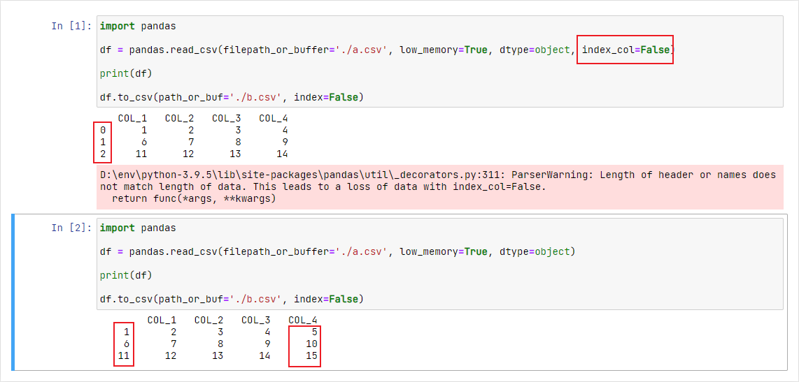 Pandas Read Excel Index Col