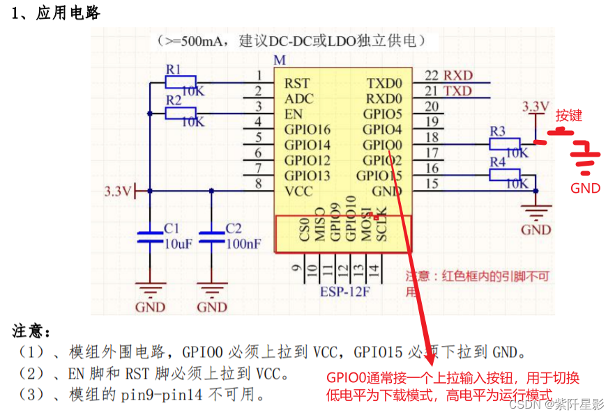 【ESP系列】ESP8266-12F_esp12f引脚图-CSDN博客