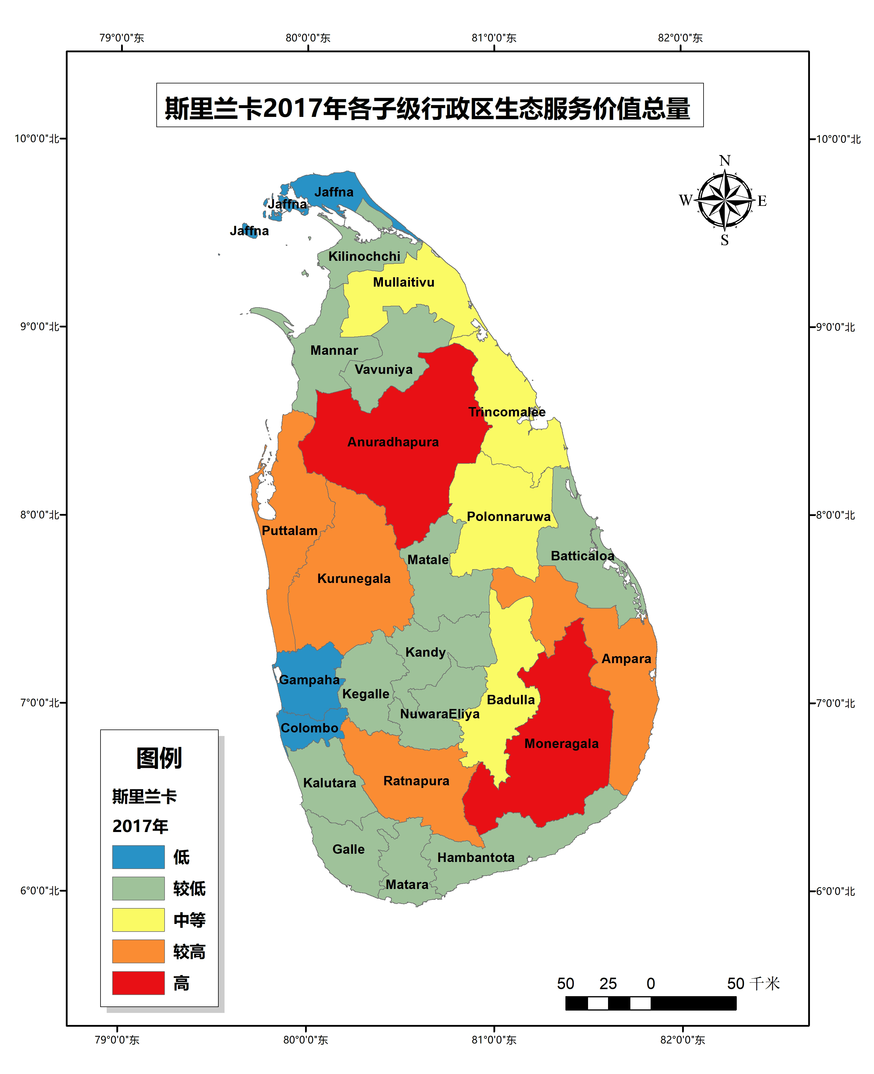斯里兰卡生态系统服务价值量计算