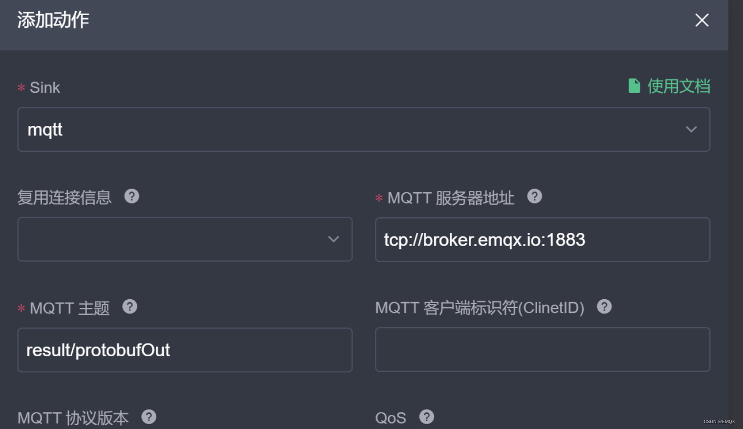 配置 MQTT 动作