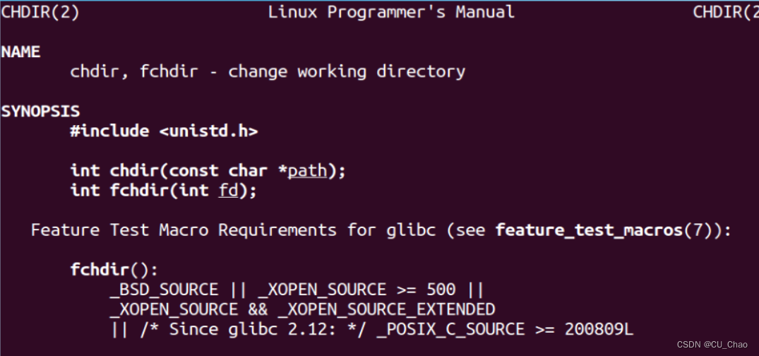 man chdir