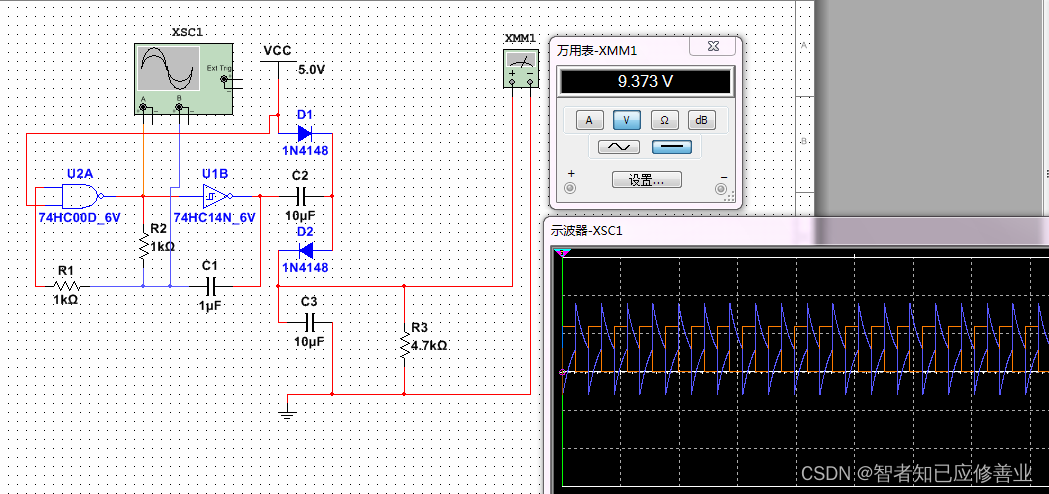 2021-02-26 Multisim 14.0 与非门可控振荡器电路_multsim 仿真软件 与非门集成-CSDN博客