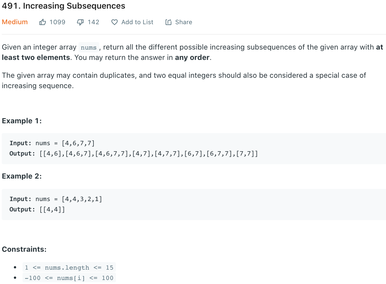 Increasing Subsequences