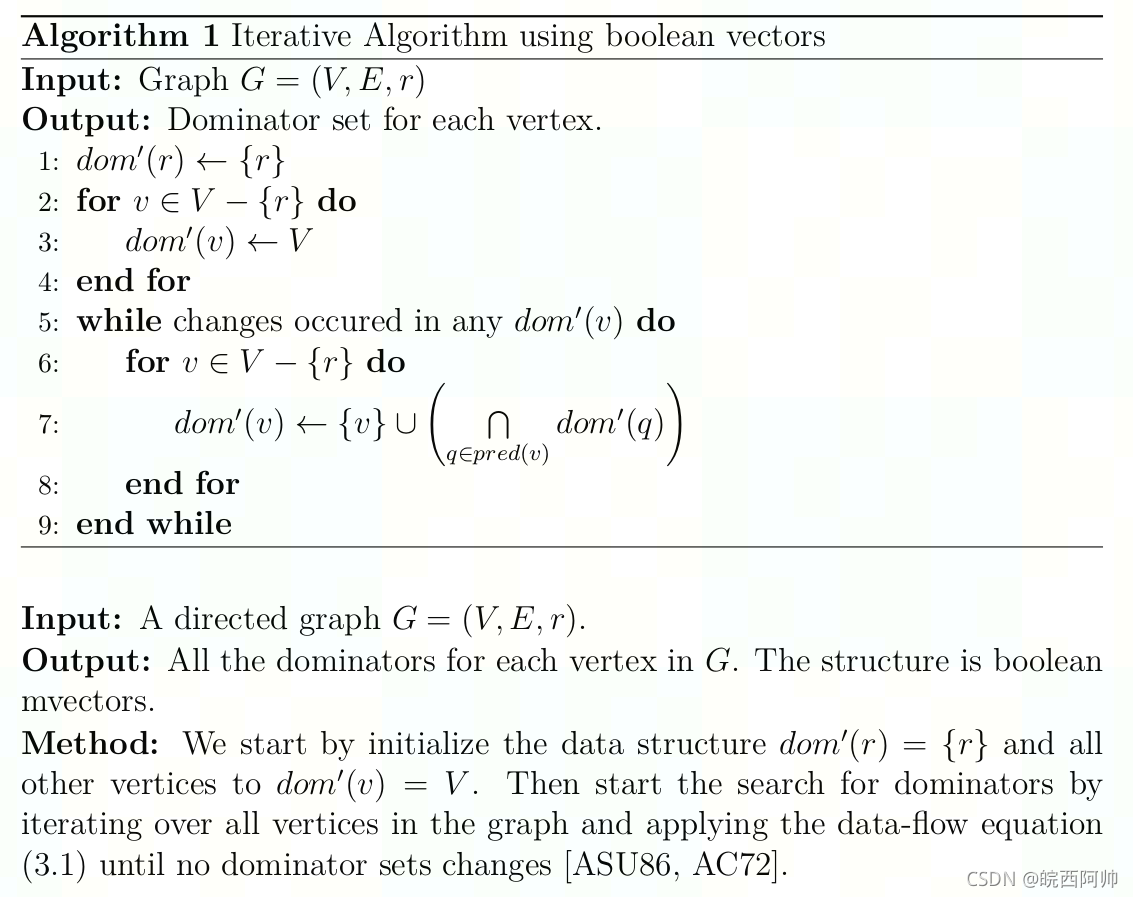 Iterative Algorithm using boolean vectors