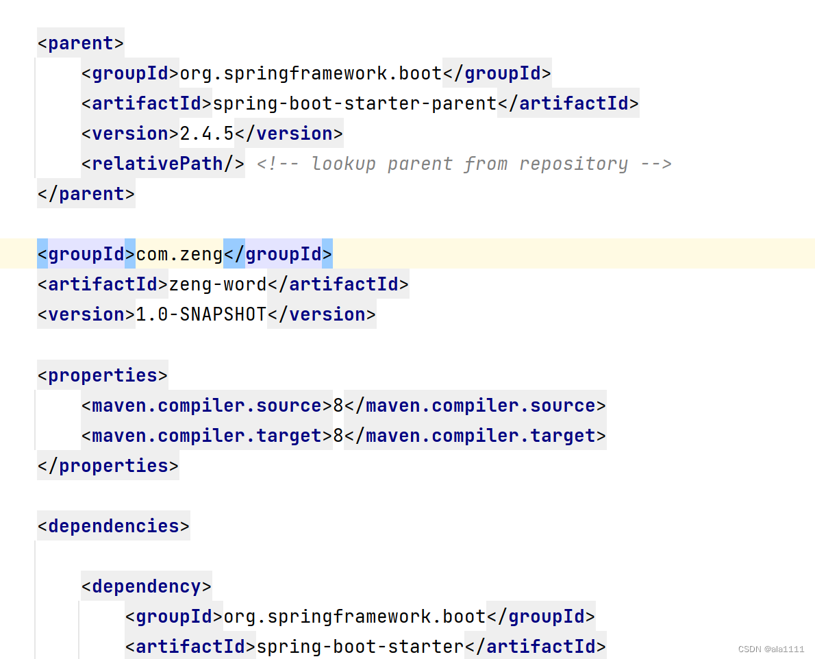 dependencies.dependency.version‘ for org.springframework.bootspring