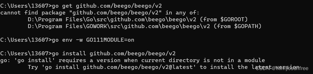 go1.20环境安装以及beego框架配置