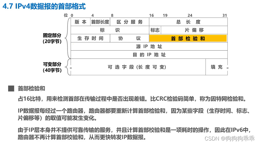 计算机网络 网络层 IPv4数据报