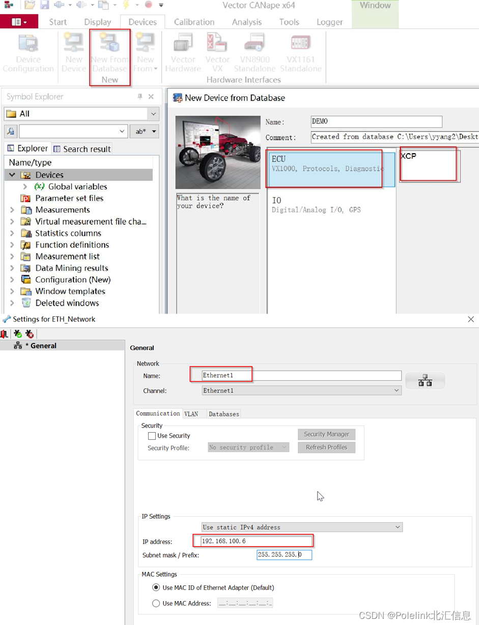 基于ETH网络接口卡 VN5600A 的 CSM 数采设备与CANape、CANoe 的配置方案：背景 硬件介绍 CANoe通过