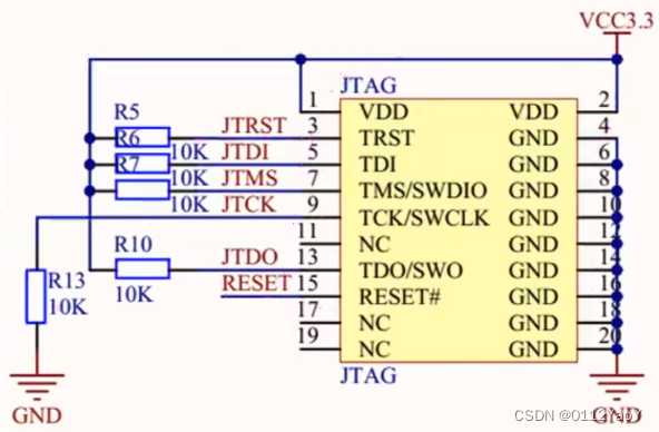 JTAG/SWD接口常见硬件图