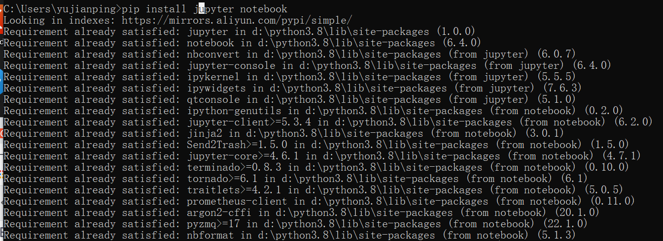 pip install jupyter notebook error