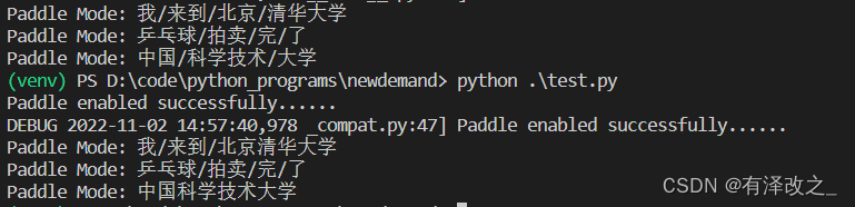 paddle模式成功运行