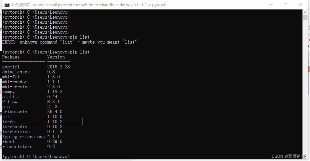 多python环境conda安装pytorch