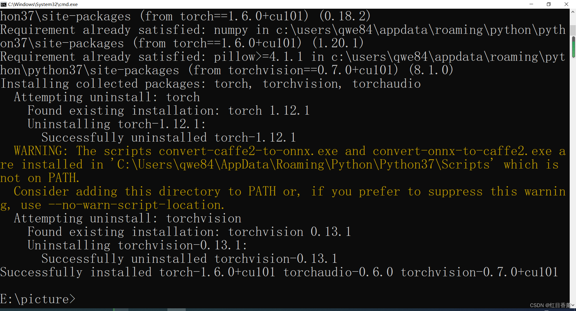 ModuleNotFoundError: No module named ‘torch‘解决方案python安装torch(python3.6+torch1.6)