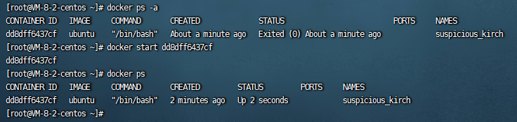 启动已停止的容器示例