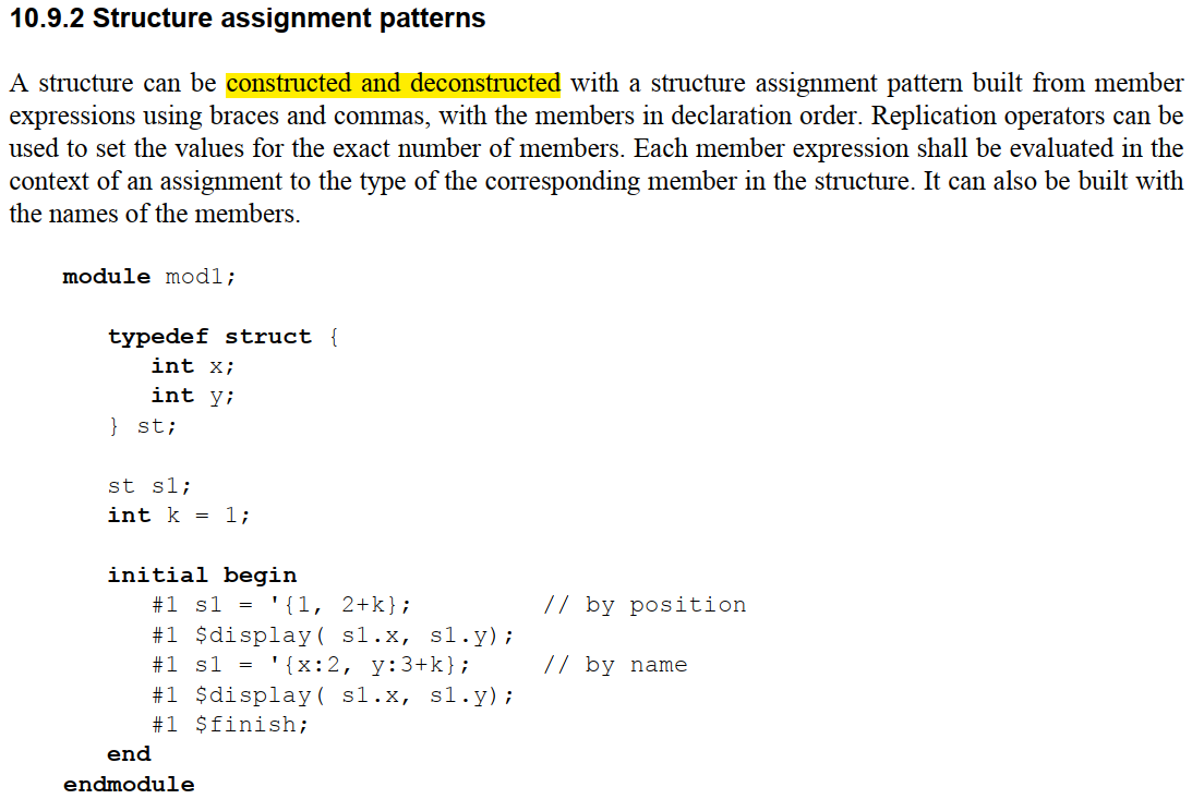 verilog assignment pattern