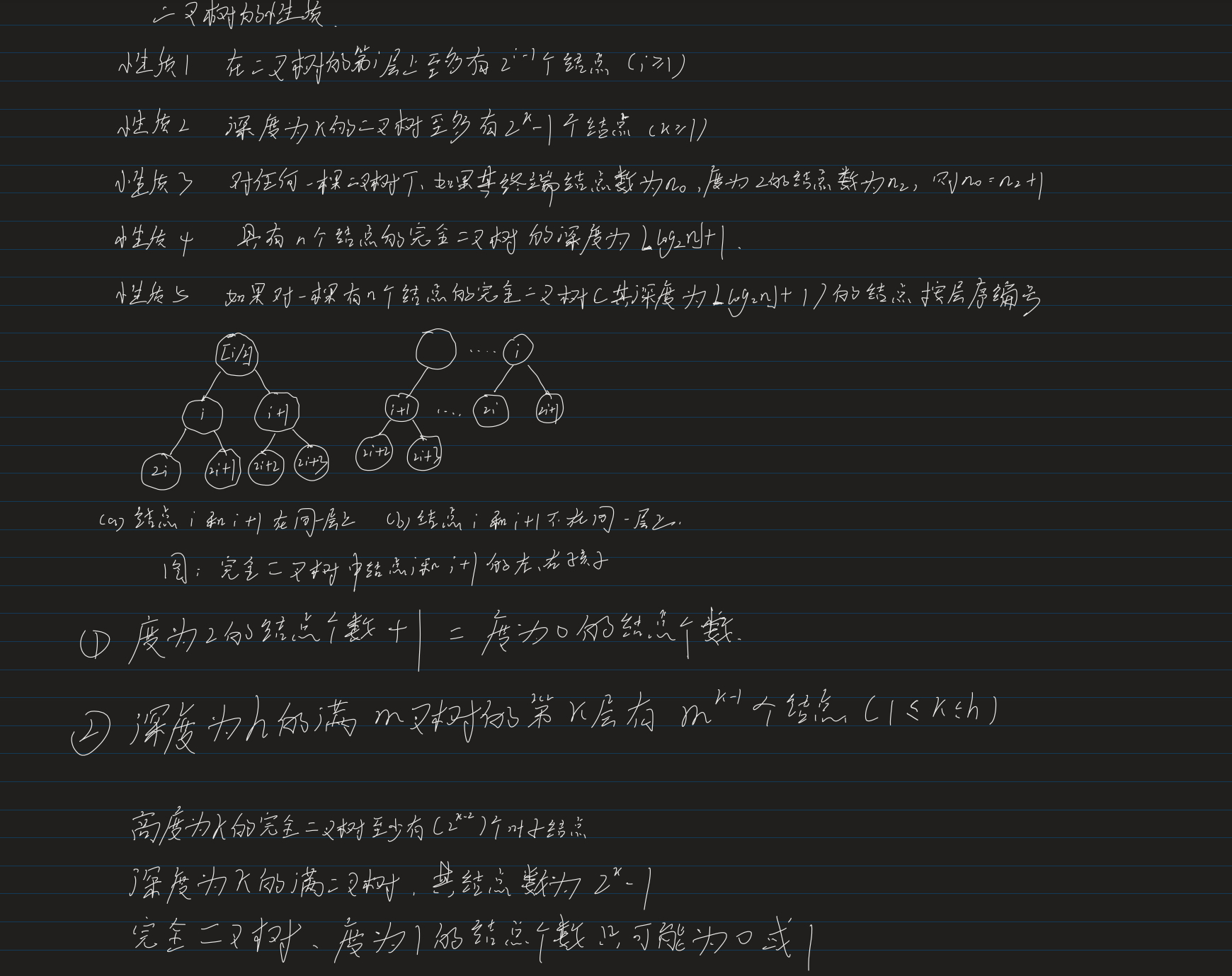 [数据结构]二叉树的性质