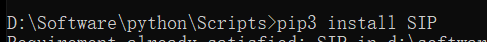 输入 pip3 install SIP