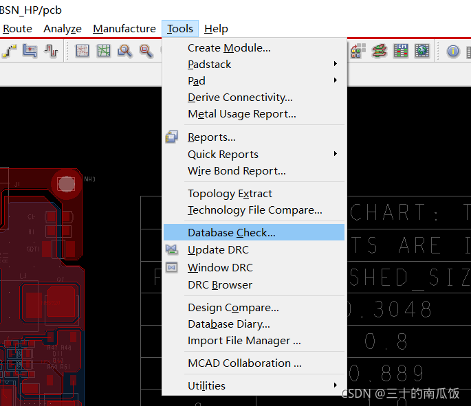 db check menu