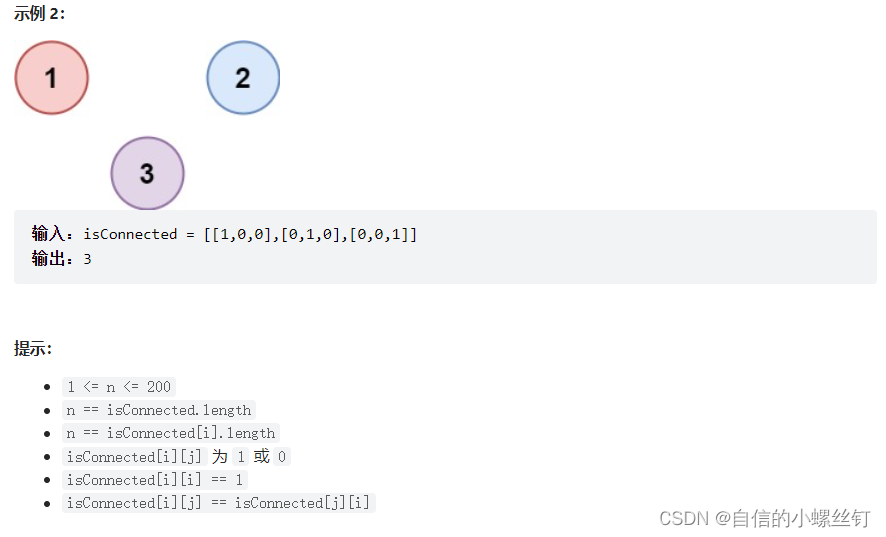 Leetcode 547. 省份数量 求图的连通分量