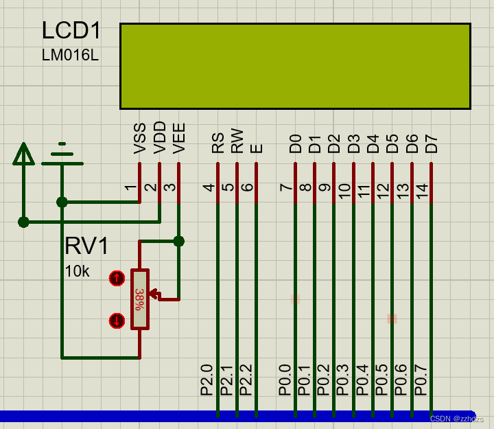 LCD1602接线仿真